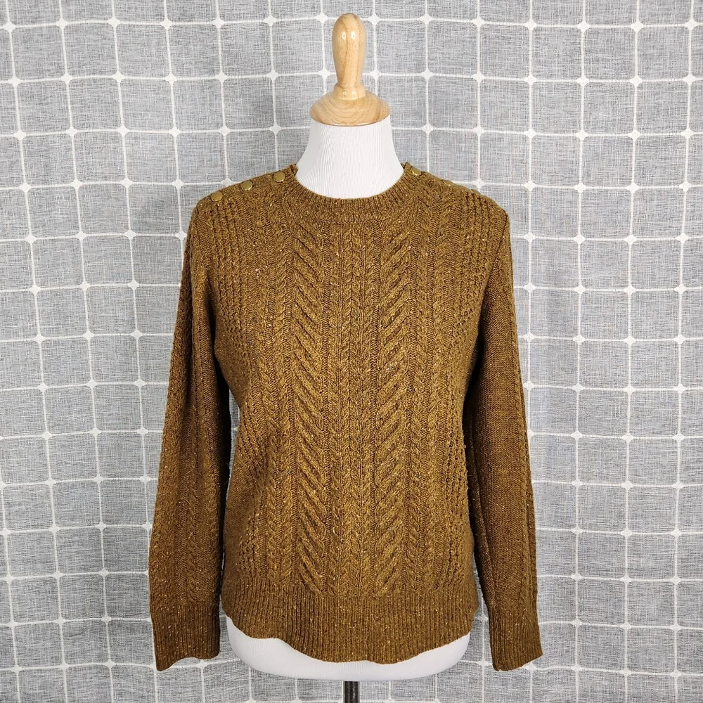 J. Crew Wool Blend Cable Knit Sweater